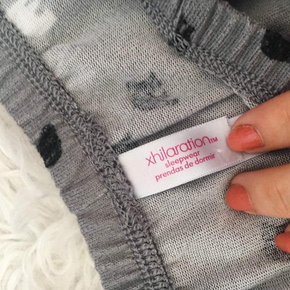 Xhiliration Grey Bear Print Womens Pajama Shorts - Picture 3 of 5